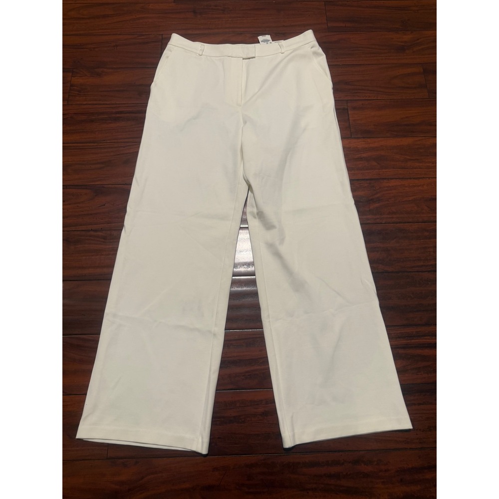 J.McLaughlin Brock Pants Ivory Wide Leg Trousers Size 14 New With Tags